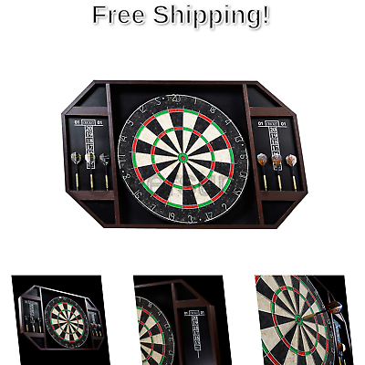 Lancaster DRB100_178P 18 Inch Home Barroom Bristle Dartboard Cabinet w/ Dart ...