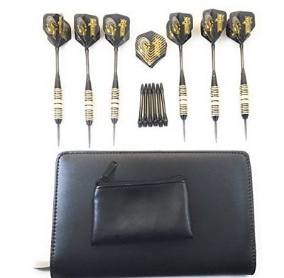 All In Gear Dart Set Kit with Case King Cobra Strikes 6 Heavy Darts 24 Gram Bras