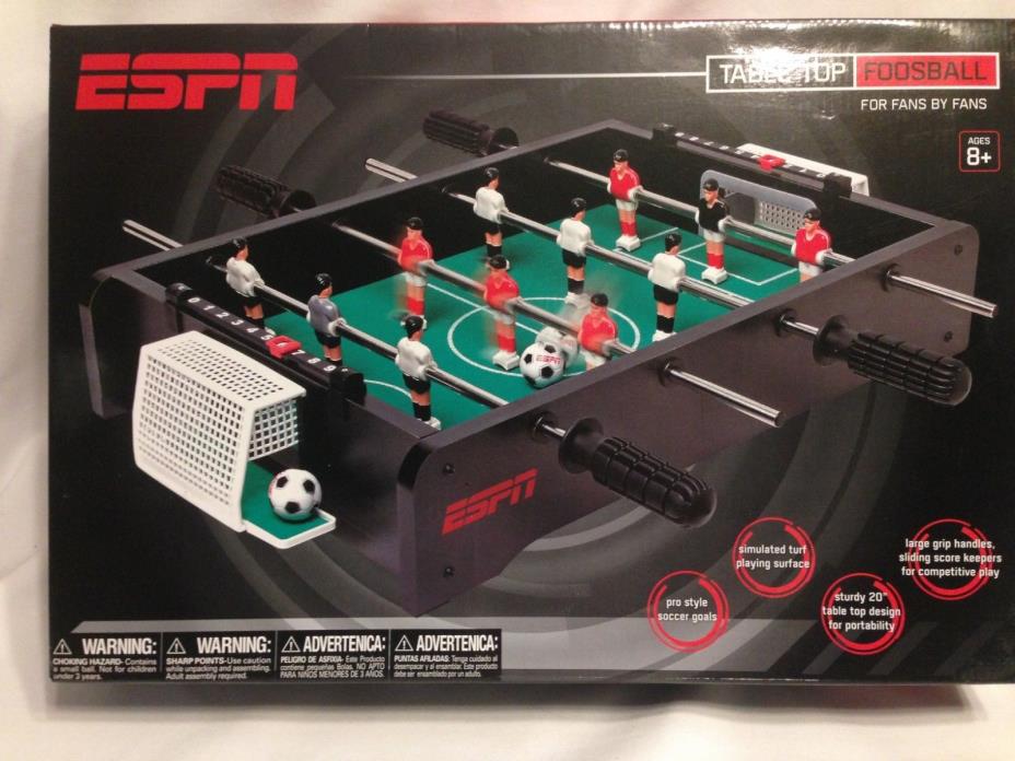 ESPN 2013 Table Top Foosball Set 2 to 4 Player 21 inch Field Arcade Brand New!