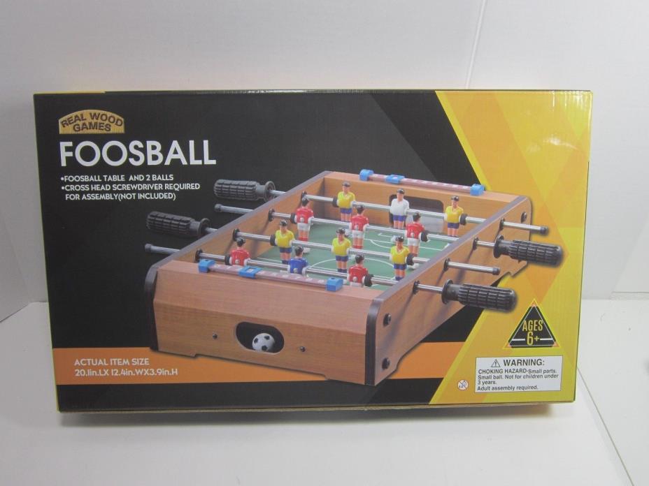 Real Wood Games Classic  20-Inch Wooden Table Top Foosball/Soccer Game New !!