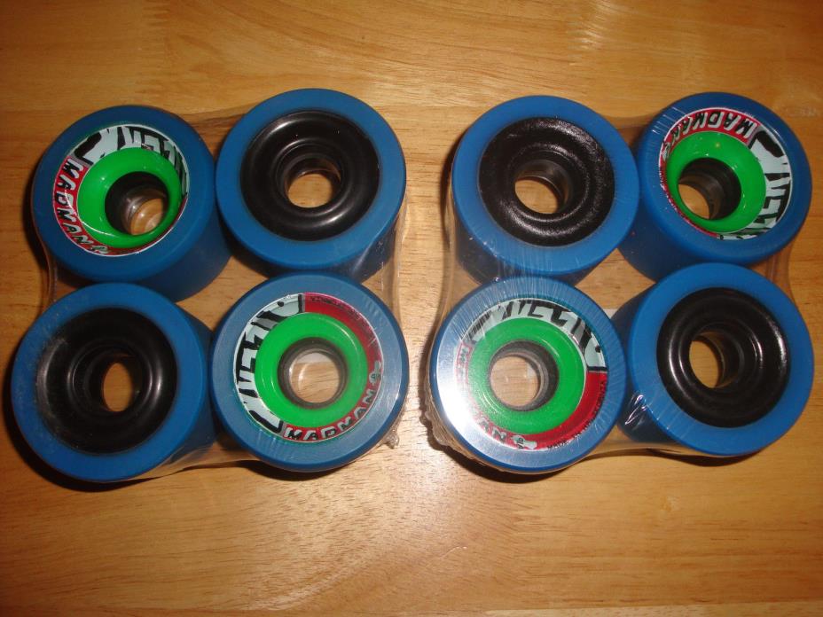 Set of 8 B'Zerk Madman Roller Derby Skate Rollerskating Wheels- 62MM x 44MM, 91A