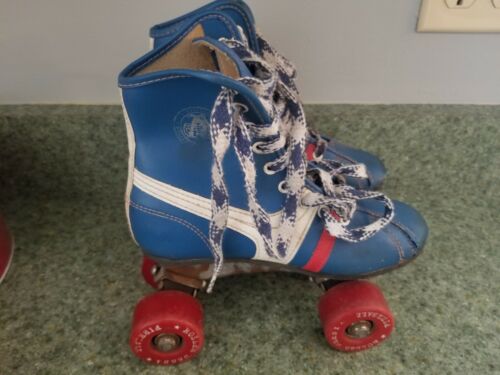 Vintage Fireball Roller Derby Roller Skates, Red White Blue