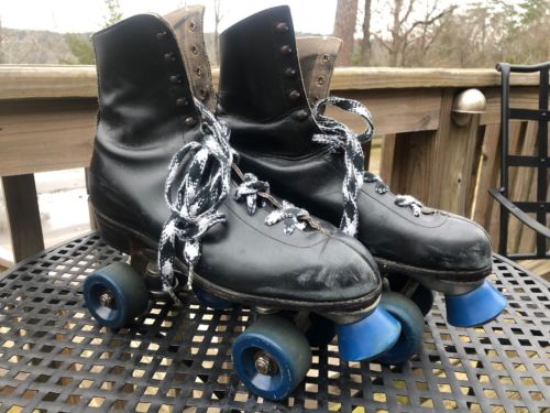 Official Roller Derby Brand Black Rink Men’s Skates Size 9 Urethane Blue Wheels