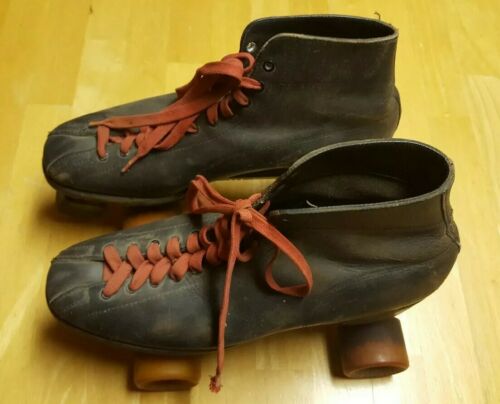 Vintage Men's Size 7 Roller Skates w/Sure-Grip Century Plates & Hugger Wheels