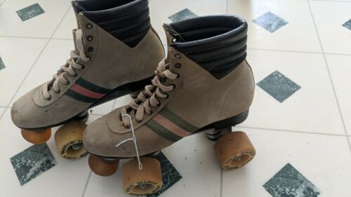Vintage Roller skates, 80s Size 7, brown, stripes