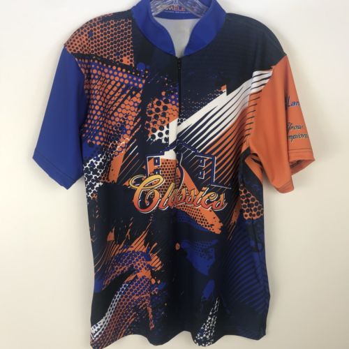 Kameleon Bowling Jersey Shirt S Blue Orange Alamo San Antonio Texas Adult Small