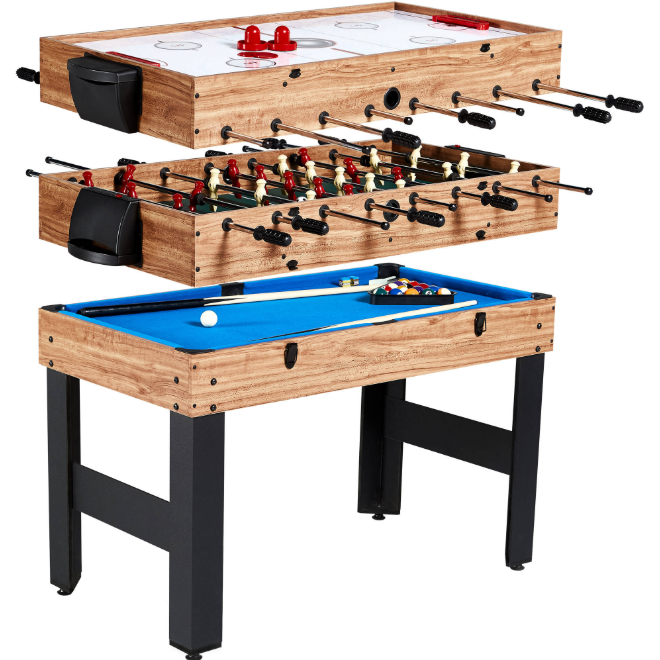 3-In-1 Multi Game Combo Table Billiards Pool Slide Hockey Soccer Kids Foosball