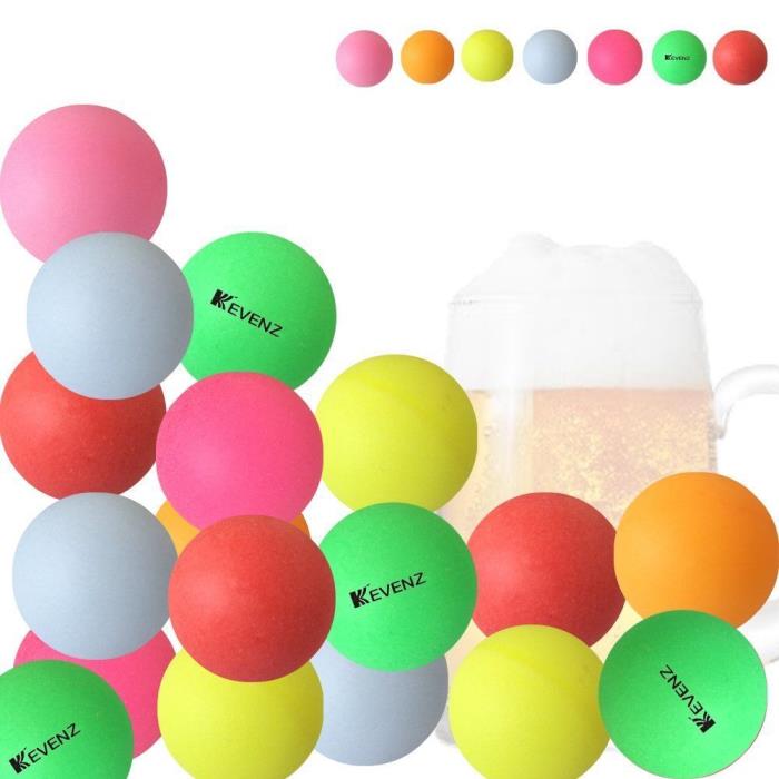 KEVENZ 50pc 40mm Beer Ping-Pong Multipul Color Balls,Plastic Table Tennis Ball