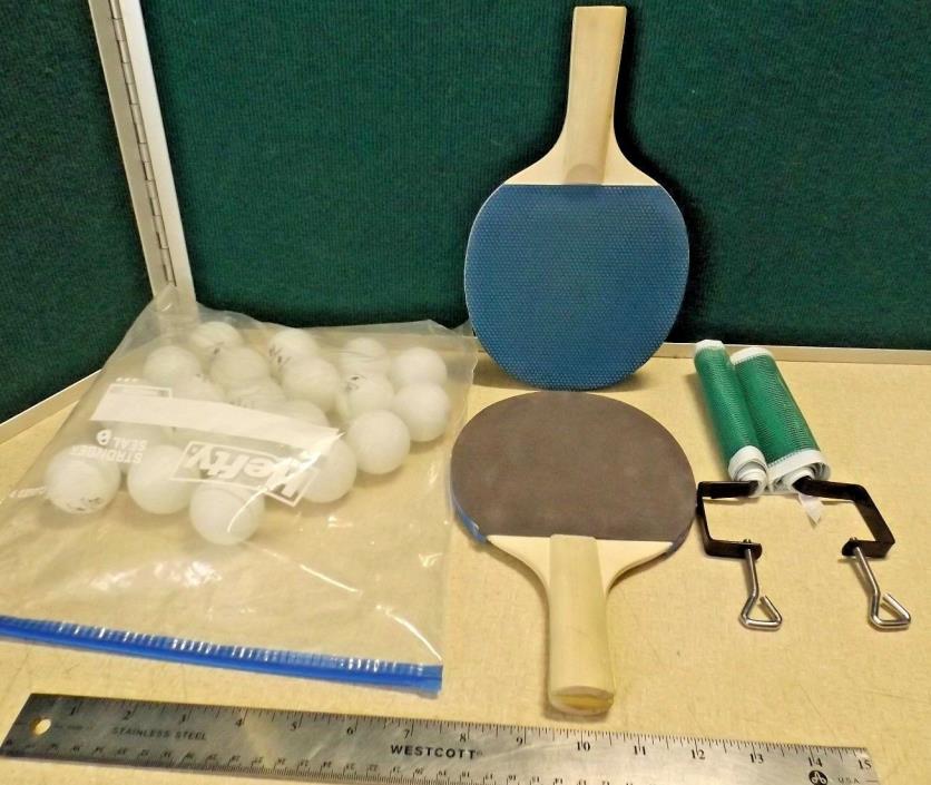 TWO PING PONG PADDLES With a NET & BALLS GUC