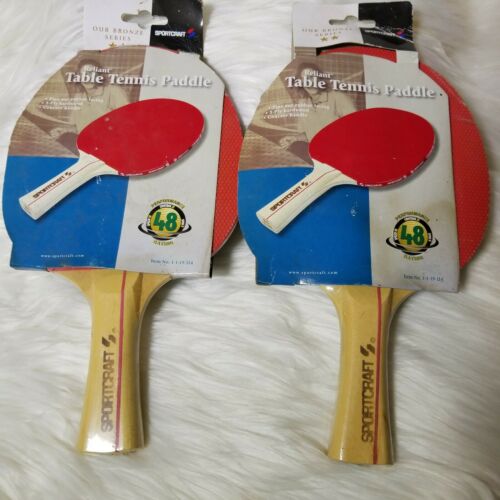 Lot of 2 Sportcraft Reliant Table Tennis Paddle Ping Pong Hardwood NEW Free Ship
