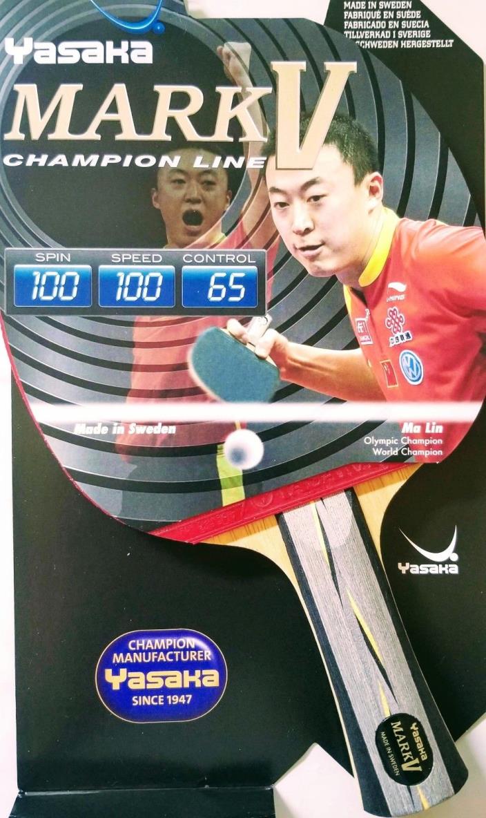 Yasaka MARK V Racket, Flared Handle (FL) Champion Line for Table Tennis
