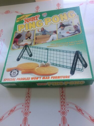 Vintage 1980's Parker Brothers Official NERF Ping Pong Set Original Box #0273