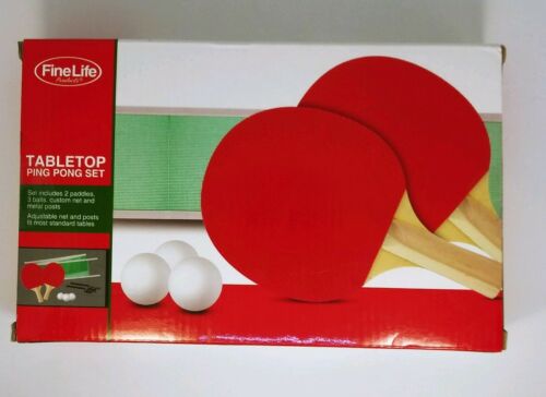 TableTop Ping Pong Set by FineLife,  Net, 2 paddles, 3 balls and metal posts New