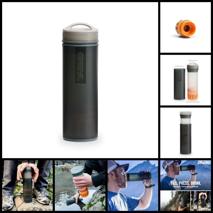 Travelers Compact Water Purifier Filter Bottle 16oz For Emergency Travel Outdoor