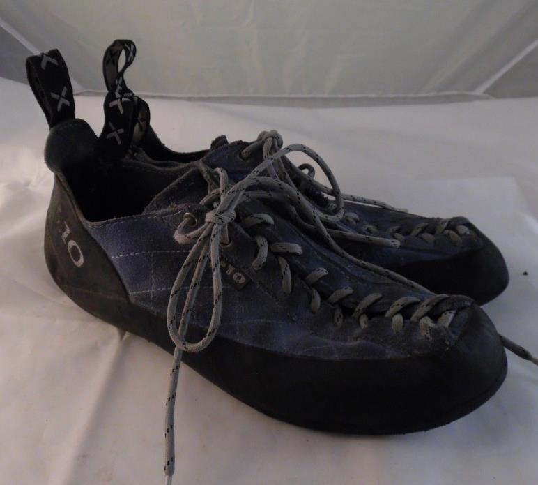 Five Ten Rock Climbing Shoes Blue Black Suede Shoes Mens 9 US 42 EU