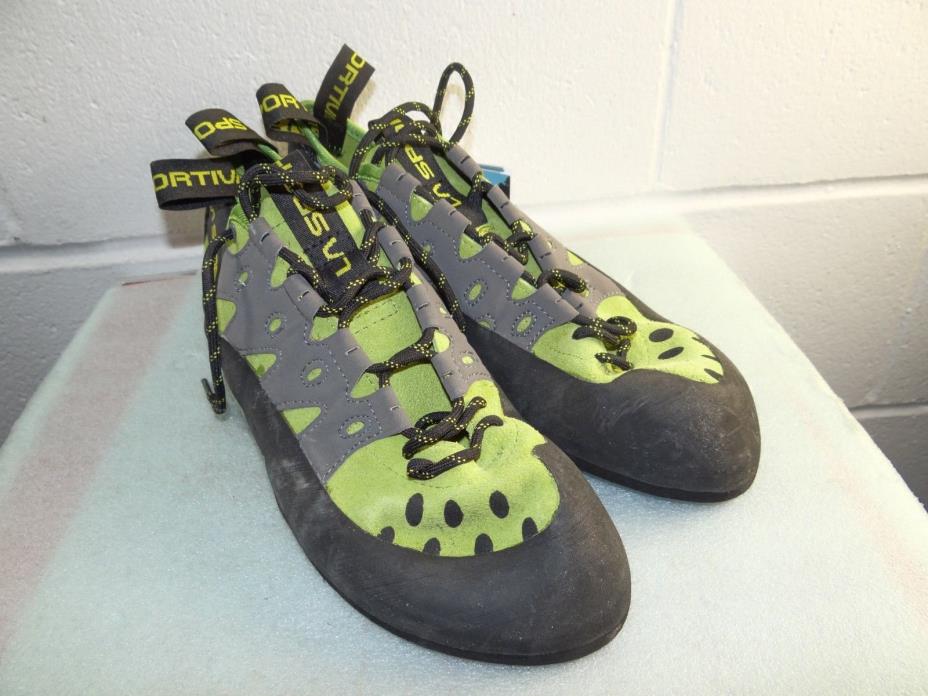 La Sportiva Kiwi Green/Grey TarantuLace Climbing Shoe Men Size 45.5 / 11.5M