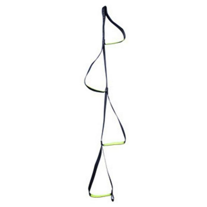 Webbing Ladder 4-Step Etrier Hanging Rope for Climbing Caving Rescue Black