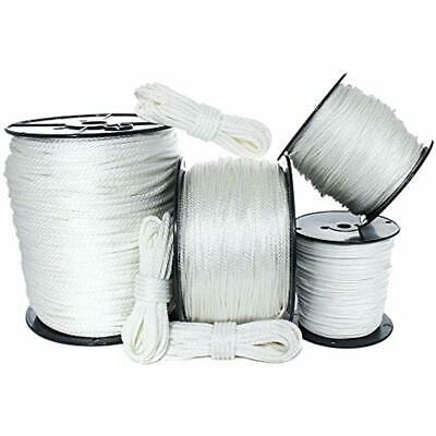 Golberg Solid Braid White Nylon Rope 1/8-inch, 3/16-inch, 1/4-inch, 5/16-inch,