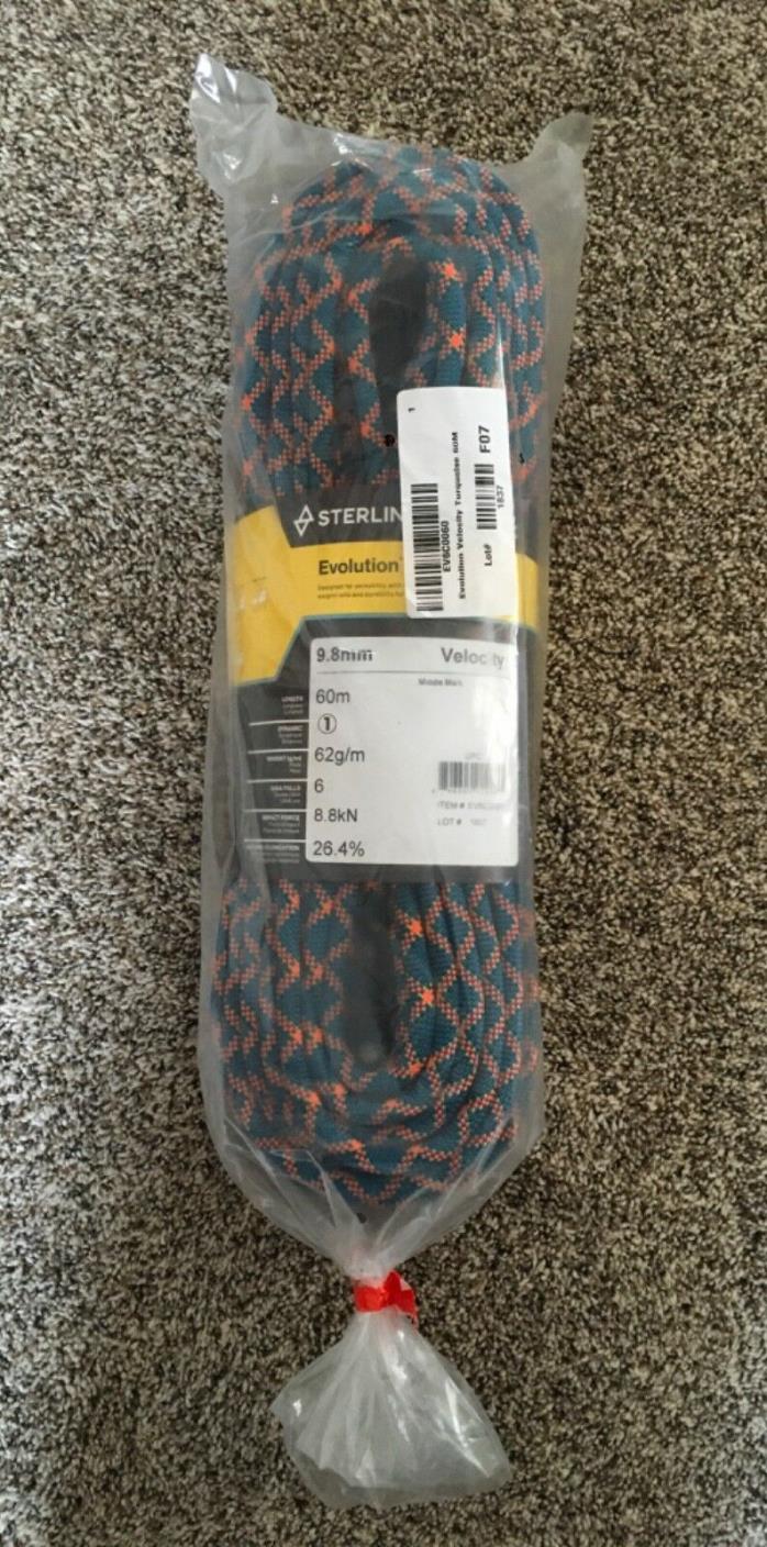 Sterling, Rope, Evolution Velocity 9.8mm, Turquoise, 60 m