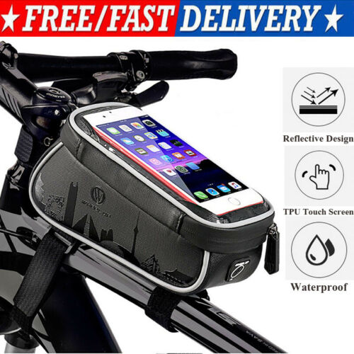 US Bike Handlebar Bag Bicycle Front Cell Phone Holder Case Cycle Accessories