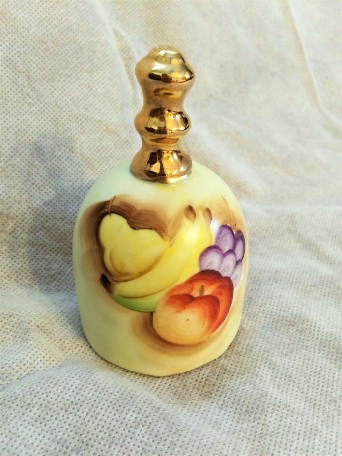 Vintage Handpainted Ceramic Bell circa 1940-1950 Mid-century Fruit