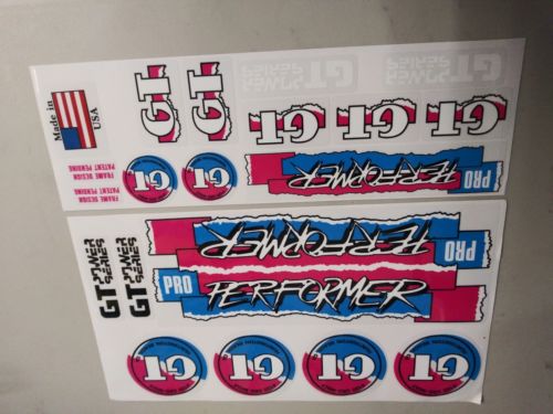 GT Pro PERFORMER DECAL SET 1987 Dyno Haro Hutch Redline Mongoose Robinson