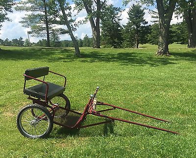E-Z Easy Entry Burgundy Steel Metal Miniature Horse Small Pony Show Cart