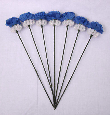 Carnation  Mane Flowers Horse Decorations - Blue and White