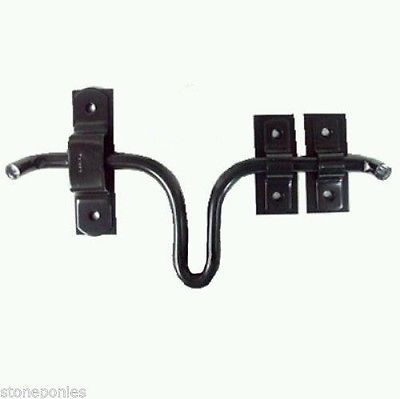 Black Powder Coated Stall Barn Door Gate Latch With Plate 10