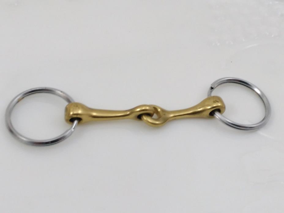 Snaffle Bit Brass Key Chain w/Stainless Key Rings Novelty Gift New Free Ship