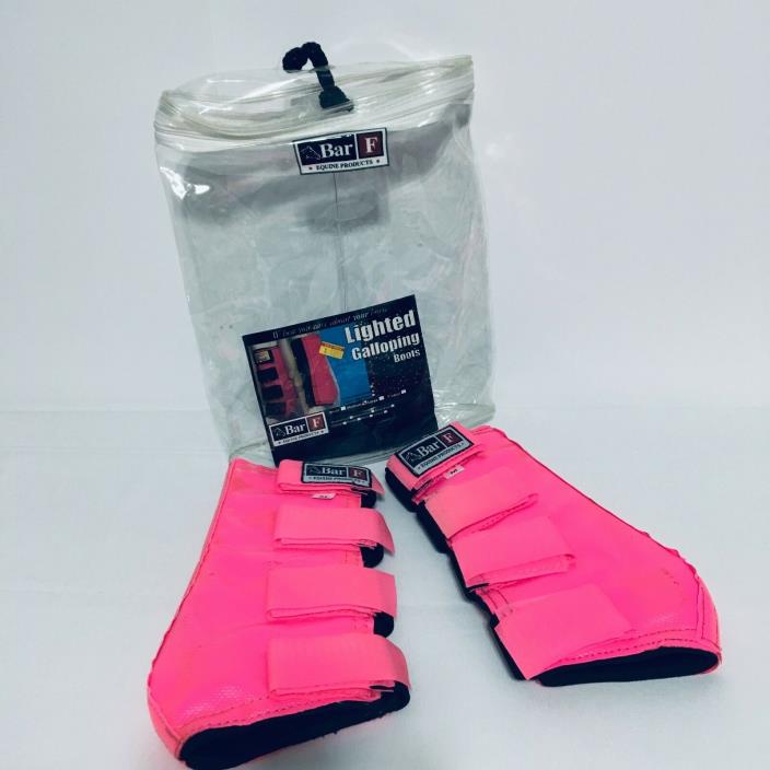 Bar F Lighted Pink Galloping Boots Size Medium Front Leg Wrap Bling 745LB Horse