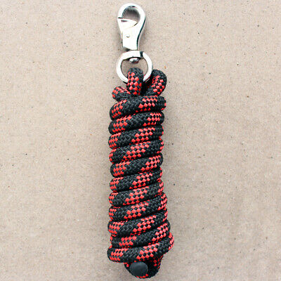 U-H453 HILASON HORSE RIDING POLY ROPING REINS RED BLACK 1/4