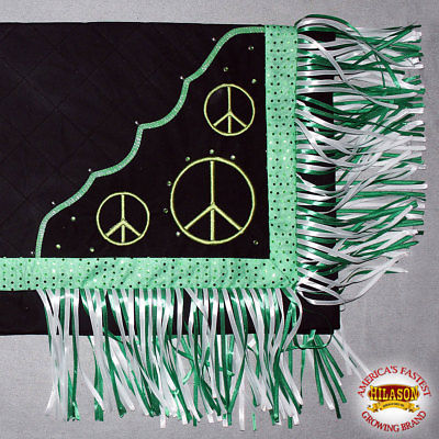 SB115-F HILASON WESTERN SHOW BARREL RACING RODEO SADDLE BLANKET PAD PEACE SIGN