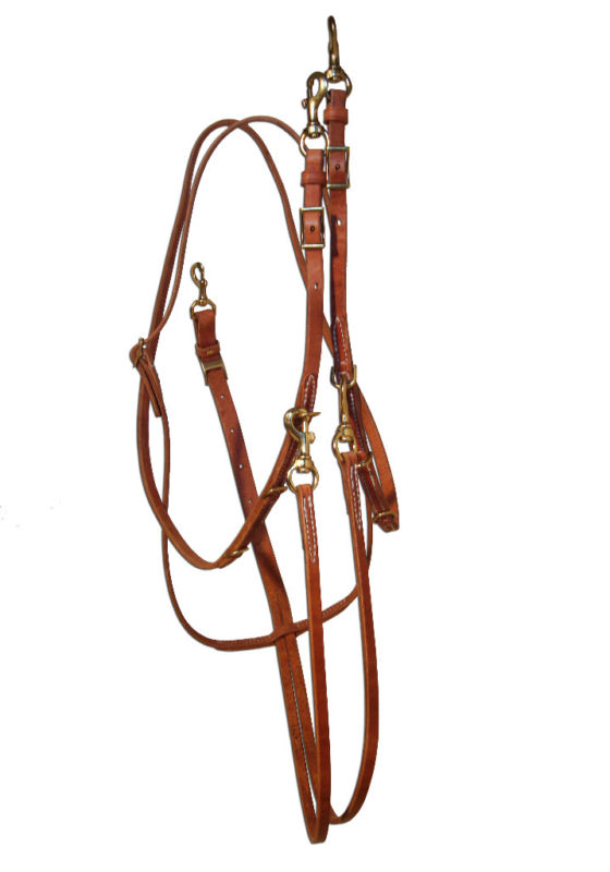 Amish MADE IN USA Horse Tack Hermann Oak Leather German Martingale Brass 975H848