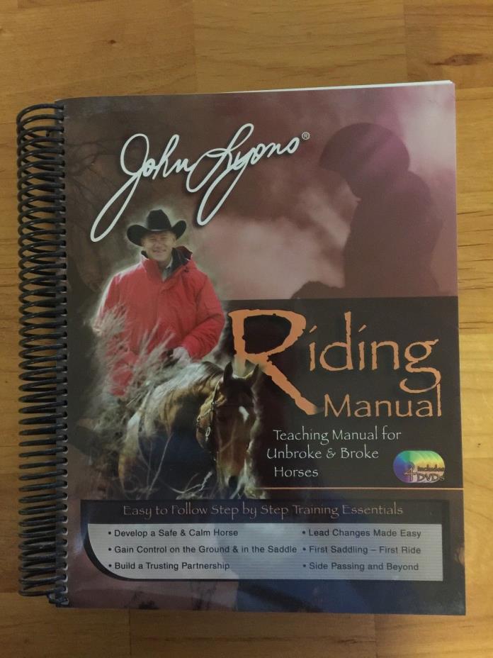 John Lyons Riding Training Manual Spiral Bound includes 4 DVDs detailed lessons