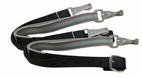 WESTERN OR ENGLISH SADDLE HORSE PAIR SIDE REINS FOR TRAINING ELASTIC W/ CLIPS