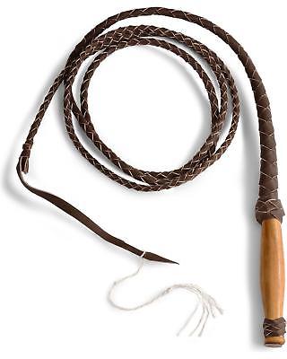 Braided Leather Bullwhip Brown