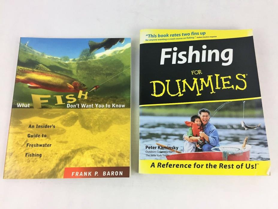 Fishing Book Lot for Dummies + Fly Tying Books Reference Techniques Hooks Sea ++