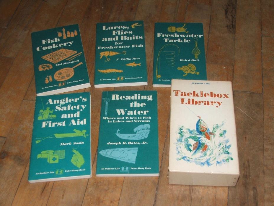 Tackle box Library Outdoor Life 5 Books Freshwater Tackle Lures Flies Cookery