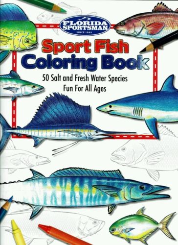 Florida Sportsman Sport Fish Coloring Book 50 Salt & Fresh Fun For All Ages NEW