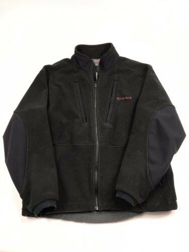 Simms Men's WINDSTOPPER Fleece Fishing Jacket Size Large Black