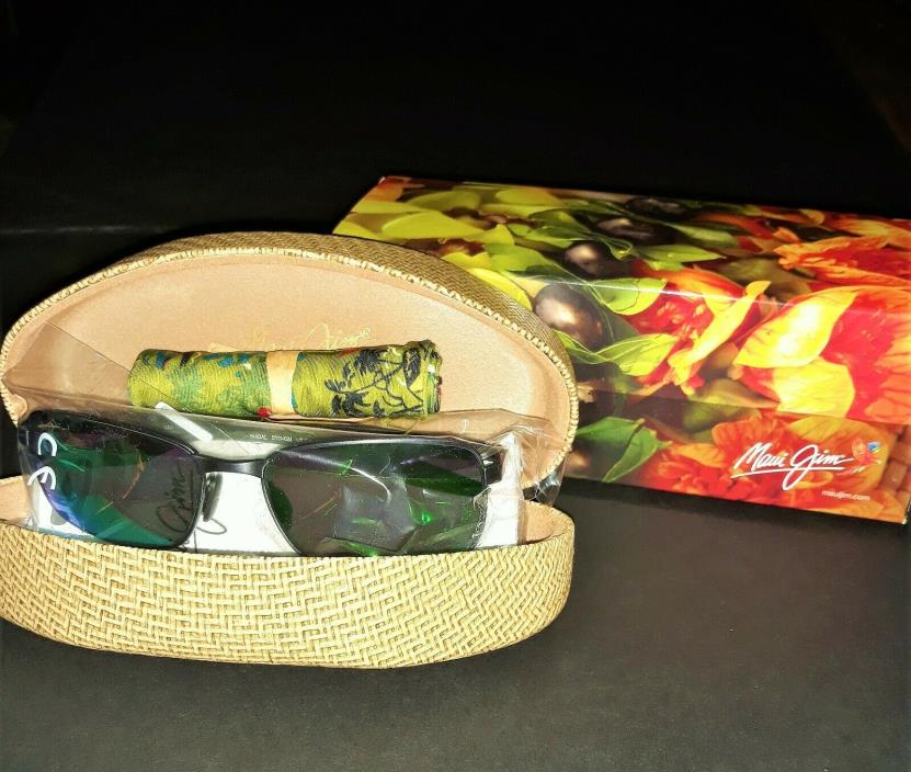 NEW IN PLASTIC W/ TAGS* Maui Jim SHOAL GM797-02F Gunmetal/Green Glass