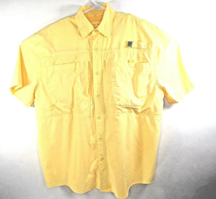 Reel Legends Golden Two Pocket Vented Short Sleeved Fishing Shirt Small EUC