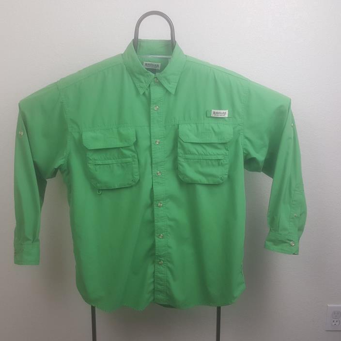 Mens Magellan Long Sleeve Fishing Shirt Green Size XL