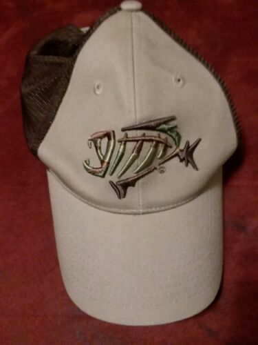 G. Loomis Skeleton Fish RipStop Fishing Trucker Hat Cap OSFA - Beige/Brown