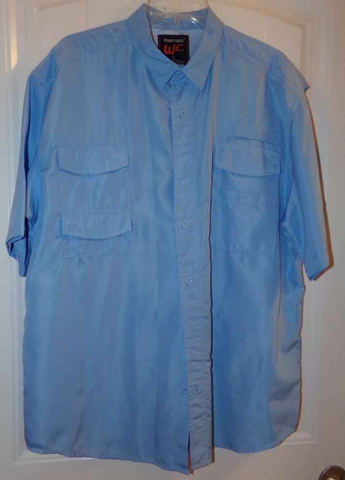 Fishing Shirt SIZE L BLUE Walnut Creek Vented Fishing Button Shirt Polyester