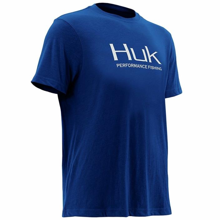 Huk Performance Logo Tee Shirt, Navy Blue, Medium - H1000091-405-MD