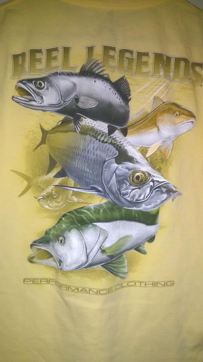 Reel Legends Performance Clothing Men's fishing graphic T-shirt Med   H43