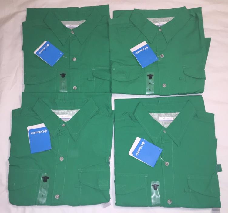 Columbia PFG Bonehead Vented Short Sleeve Shirts Green Sz:L