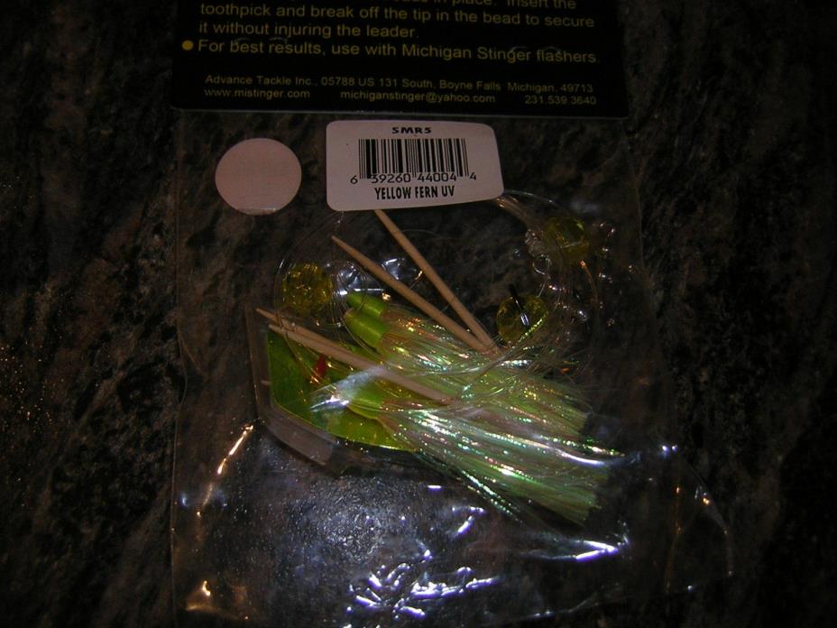 NEW Advance Tackle Trolling MEAT RIG Yellow Fern SUPER UV-Made in USA